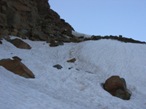 La zona vicina alla bastionata rocciosa che da l'accesso pi comodo verso la base della parete