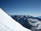 Uno sguardo alla pendenza e alle dolomiti sullo sfondo