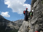 Il tratto di ferrata dove inizia la discesa