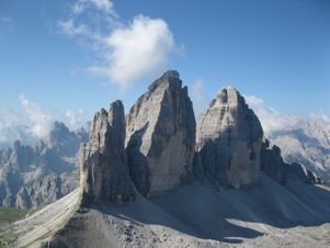 Le tre cime di Lavaredo viste dal Monte Paterno