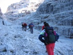 La partenza dal Rifugio del Tuckett