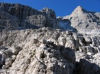 L'inzio della ferrata con le facili roccette da superare