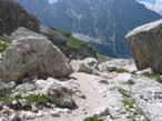 La discesa verso il rifugio Brentei