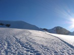 Il dolce pendio che porta alla base del Colle del Felik