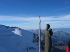 L'anticima del Polluce dove si trova la statuetta della madonna rivolta verso la Val d'Ayas