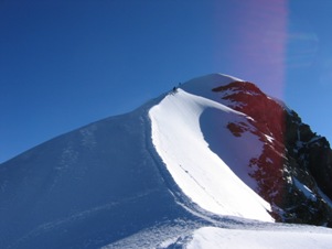 La cresta finale e la cima del Polluce