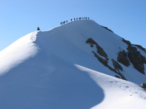 La cresta finale della Punta Kurz