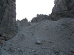 Il tratto di ghiaione appena sceso