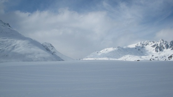 Il passo del Furka visto durante la salita allo Shafberg