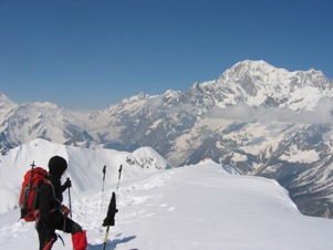 Il Monte Bianco visto dalla cima