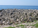 La prima parte di scogliera composta da rocce lunari