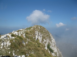 La cima del Monte Pizzocolo con la sua ripida ed esposta parete nord