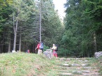 Lasciato alle spalle il retro del Rifugio Porta inizia il sentiero in mezzo al bosco