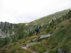 Un tratto di sentiero che dal Pian delle Ruse porta all'Alpe Giaset