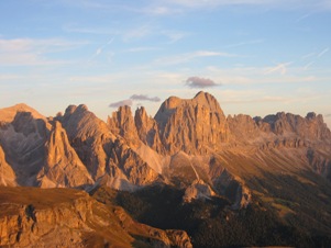 Il Catinaccio e le Torri del Vaiolet al tramonto