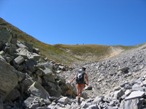 L'ultimo tratto di salita al Col Serena e dove si traversa in diagonale per salire dal lato sinistro del piccolo vallone