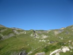 Gli alti pascoli della Val Veny con la piccola casetta dell'Espace Mont Blanc