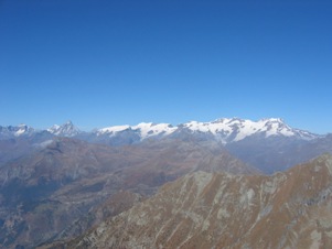 Cervino e Monte Rosa visti dalla cima della Torché