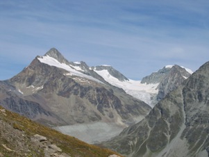 La vista del versante Svizzero Vallesano dalla Fenetre Durand