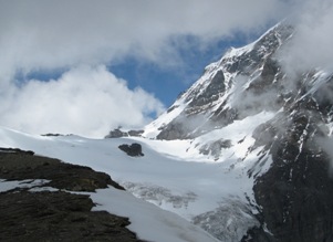 La vista della parete sud del Grand Combin