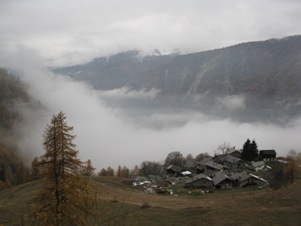 L'abitato di Suisse nei pressi di Chamois