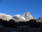 La partenza da Cervinia e piccolo scorcio sul Cervino in prima mattina